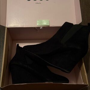 Charlotte Russe Black Rebecca Wedge Ankle Boots